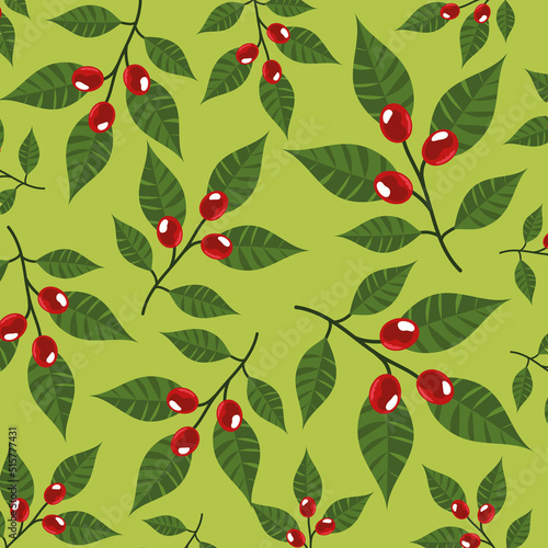 coffee plants and grains pattern