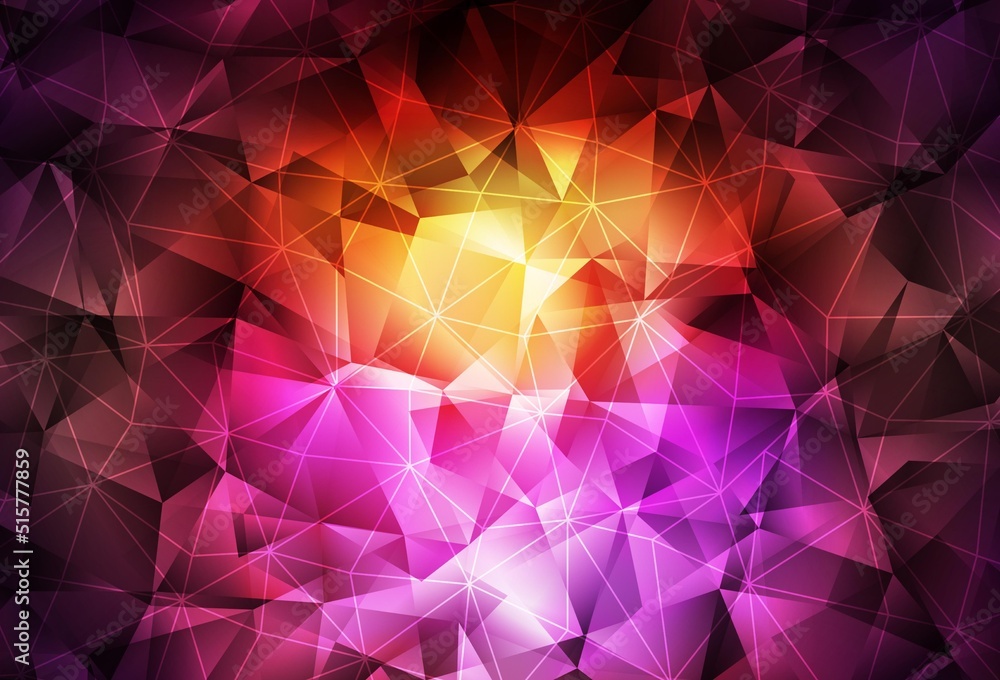 Obraz premium Dark Pink, Yellow vector template with crystals, triangles.