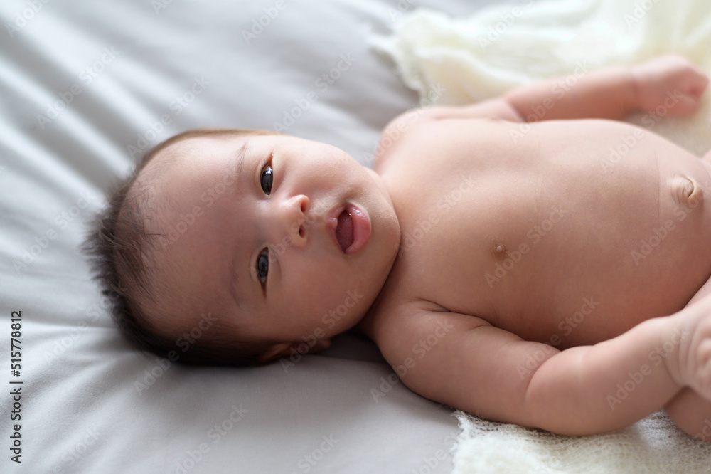 Portrait of Cute new born baby. Portrait of Cute new born baby.