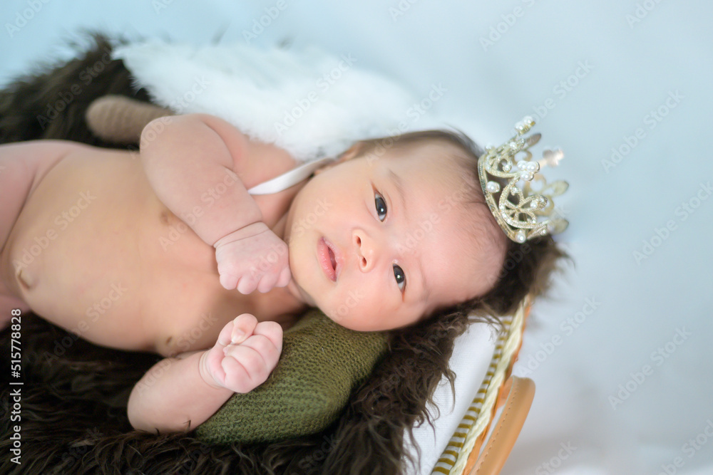 Portrait of Cute new born baby. Portrait of Cute new born baby.