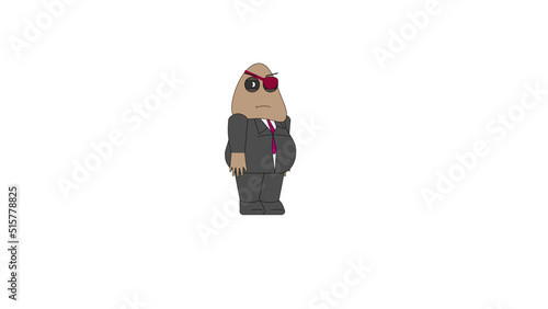 Jelly Bean Fat Guy Mafia King Puppet for Character Animator