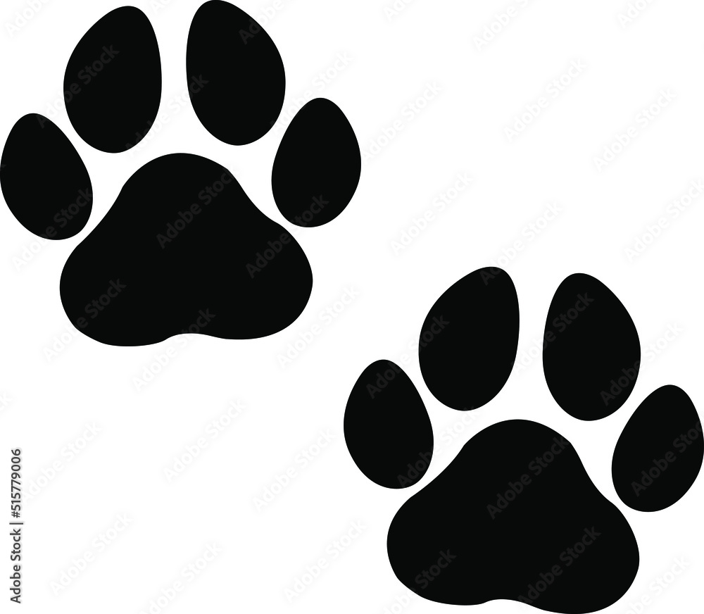 Black silhouette of a paw print on a white background Black silhouette of a paw print on a white background