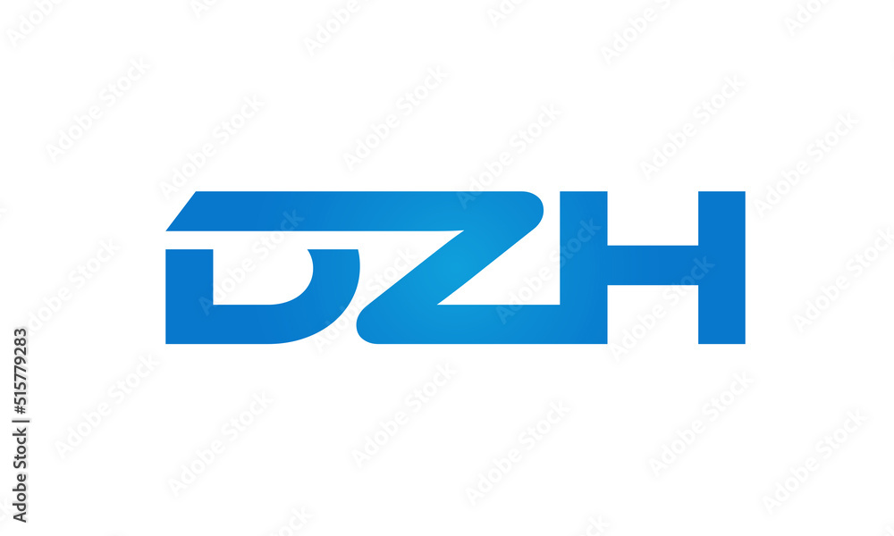 Connected DZH Letters logo Design Linked Chain logo Concept Connected DZH Letters logo Design Linked Chain logo Concept