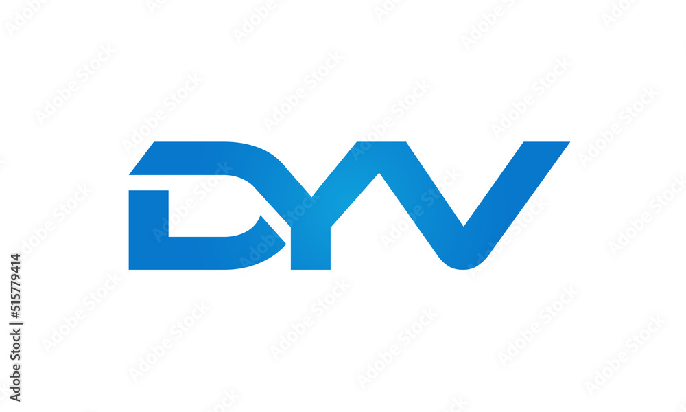 Connected DYV Letters logo Design Linked Chain logo Concept Connected DYV Letters logo Design Linked Chain logo Concept
