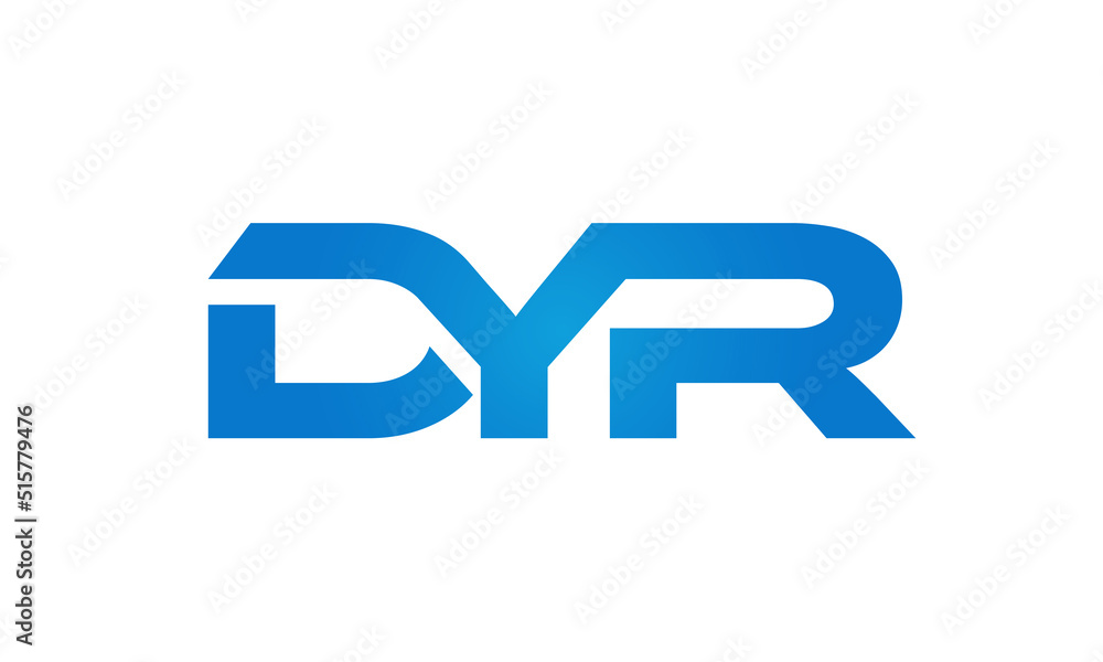 Connected DYR Letters logo Design Linked Chain logo Concept Connected DYR Letters logo Design Linked Chain logo Concept