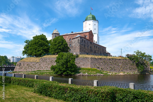 Sunny July day near the medieval Vyborg castle. Leningrad region, Russia