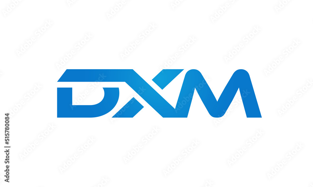 Connected DXM Letters logo Design Linked Chain logo Concept Connected DXM Letters logo Design Linked Chain logo Concept