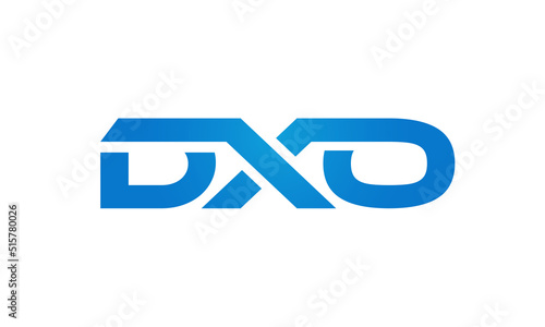 Connected DXO Letters logo Design Linked Chain logo Concept photo