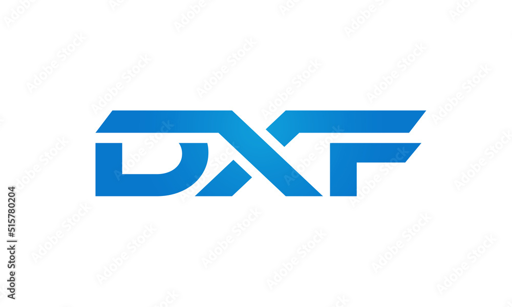 Connected DXF Letters logo Design Linked Chain logo Concept Connected DXF Letters logo Design Linked Chain logo Concept