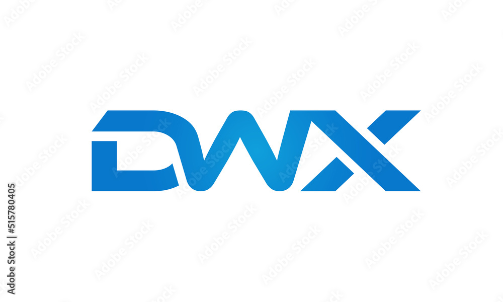 Connected DWX Letters logo Design Linked Chain logo Concept