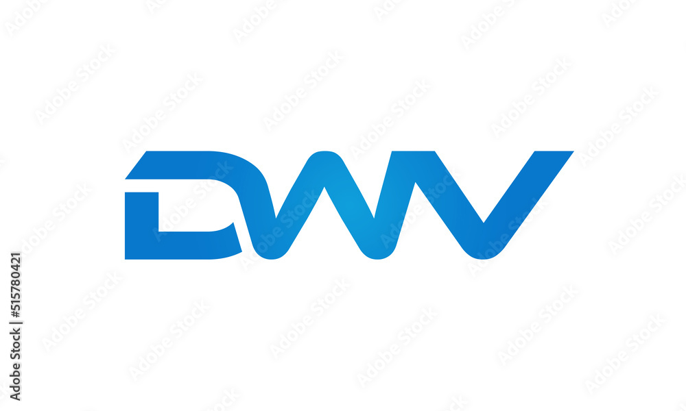 Connected DWV Letters logo Design Linked Chain logo Concept Connected DWV Letters logo Design Linked Chain logo Concept
