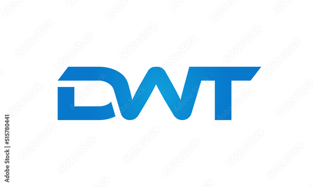 Connected DWT Letters logo Design Linked Chain logo Concept