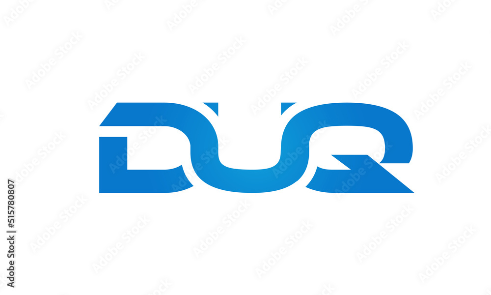 Connected DUQ Letters logo Design Linked Chain logo Concept Connected DUQ Letters logo Design Linked Chain logo Concept