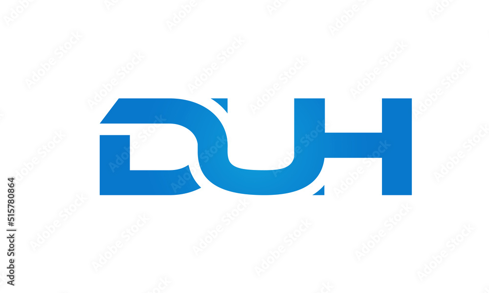Connected DUH Letters logo Design Linked Chain logo Concept Connected DUH Letters logo Design Linked Chain logo Concept
