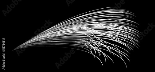 White flow brushstroke on white background.. Fluffy bunch of white politics. Abstract disheveled fibres. Vector illustration swirl blur. Crayons and chalk paint, fibers, hair and bunch