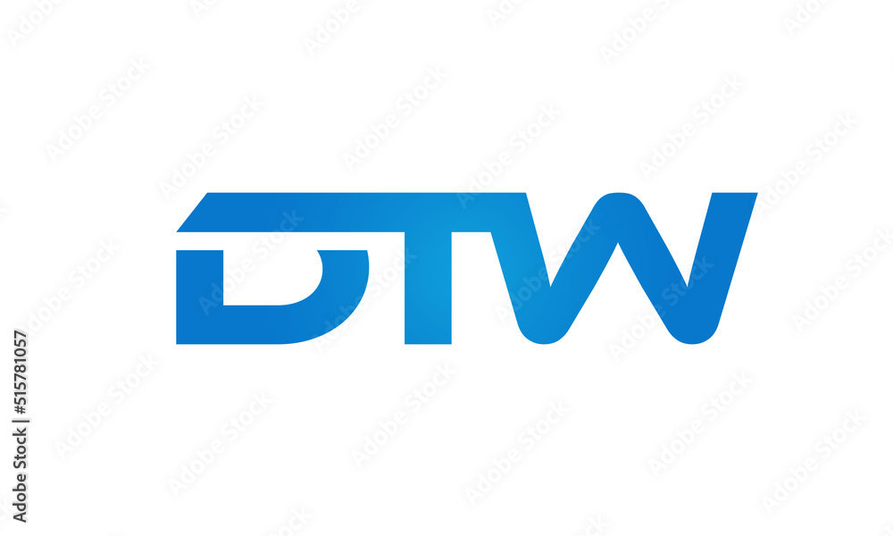 Connected DTW Letters logo Design Linked Chain logo Concept Connected DTW Letters logo Design Linked Chain logo Concept