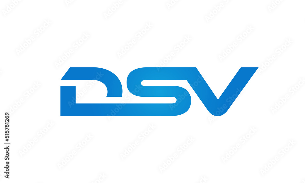 Connected DSV Letters logo Design Linked Chain logo Concept Connected DSV Letters logo Design Linked Chain logo Concept