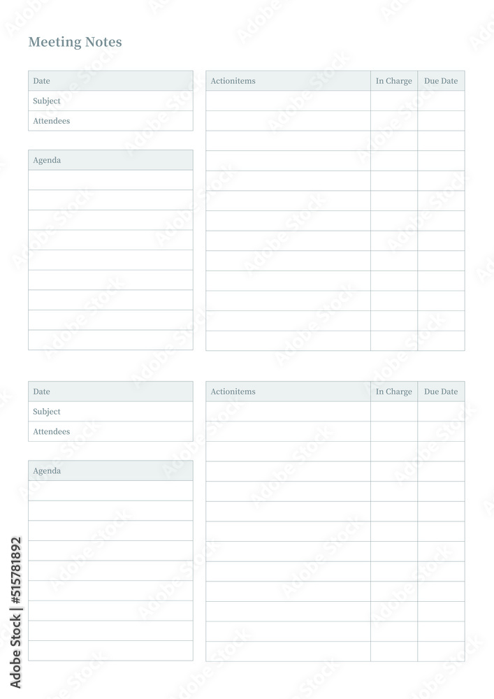 Note, scheduler, diary, calendar planner document template illustration. meeting notes. Note, scheduler, diary, calendar planner document template illustration. meeting notes.