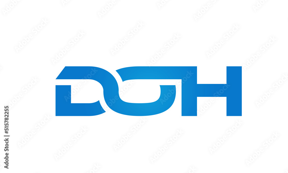Connected DOH Letters logo Design Linked Chain logo Concept Connected DOH Letters logo Design Linked Chain logo Concept
