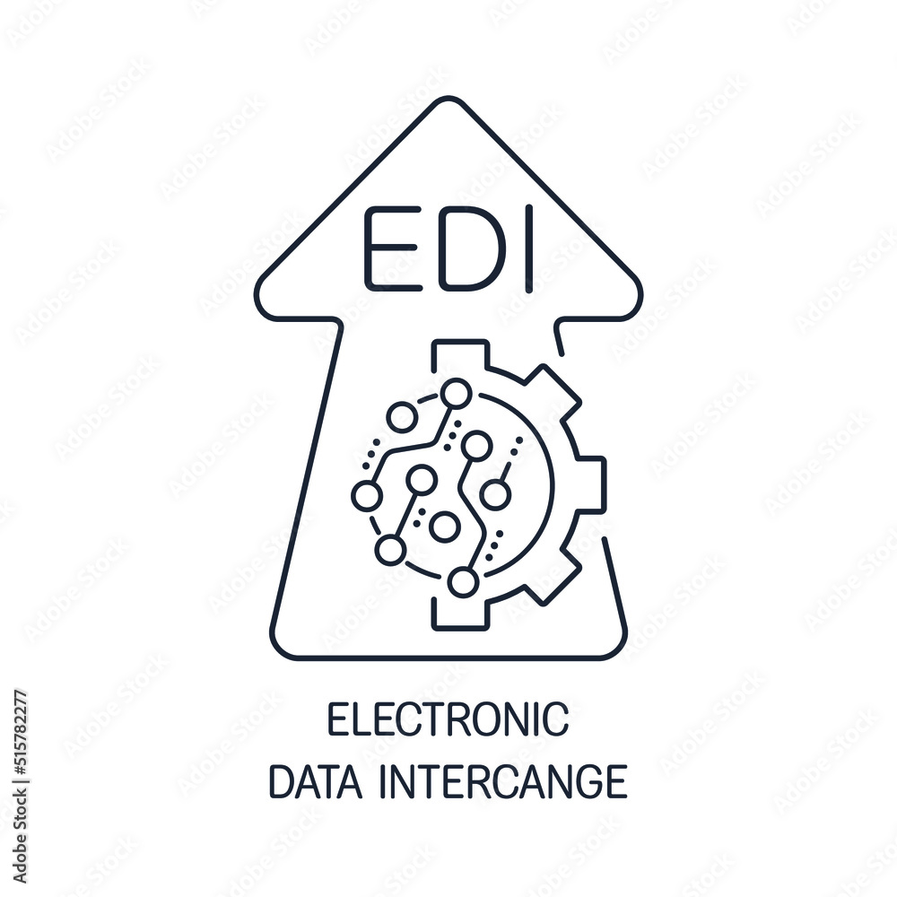 EDI. Electronic data interchange. Vector linear icon isolated on white background. EDI. Electronic data interchange. Vector linear icon isolated on white background.