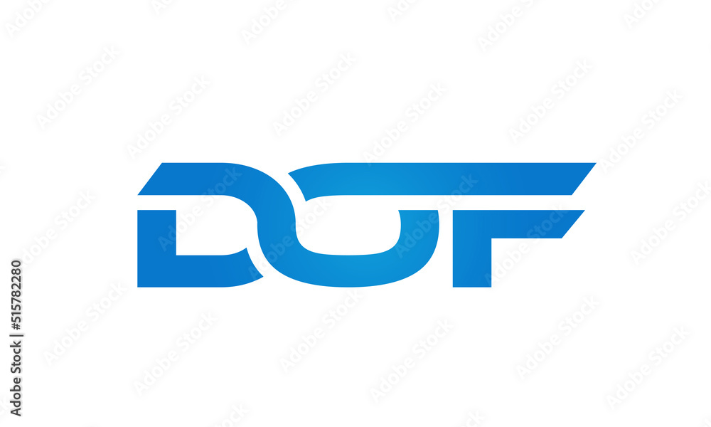 Connected DOF Letters logo Design Linked Chain logo Concept Connected DOF Letters logo Design Linked Chain logo Concept