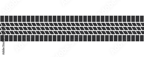 Auto tire tread seamless element. Car tire pattern, wheel tyre tread track. Tyre print. Vector illustration isolated on white background.