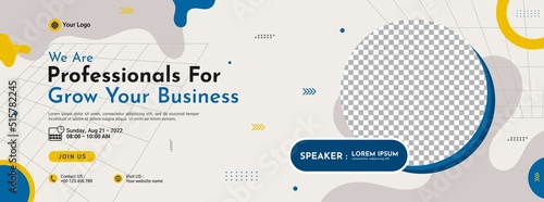 Business conference banner template design for webinar, marketing, online class program, etc