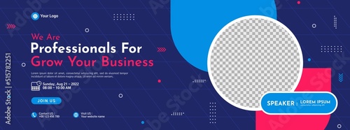 Business conference banner template design for webinar, marketing, online class program, etc