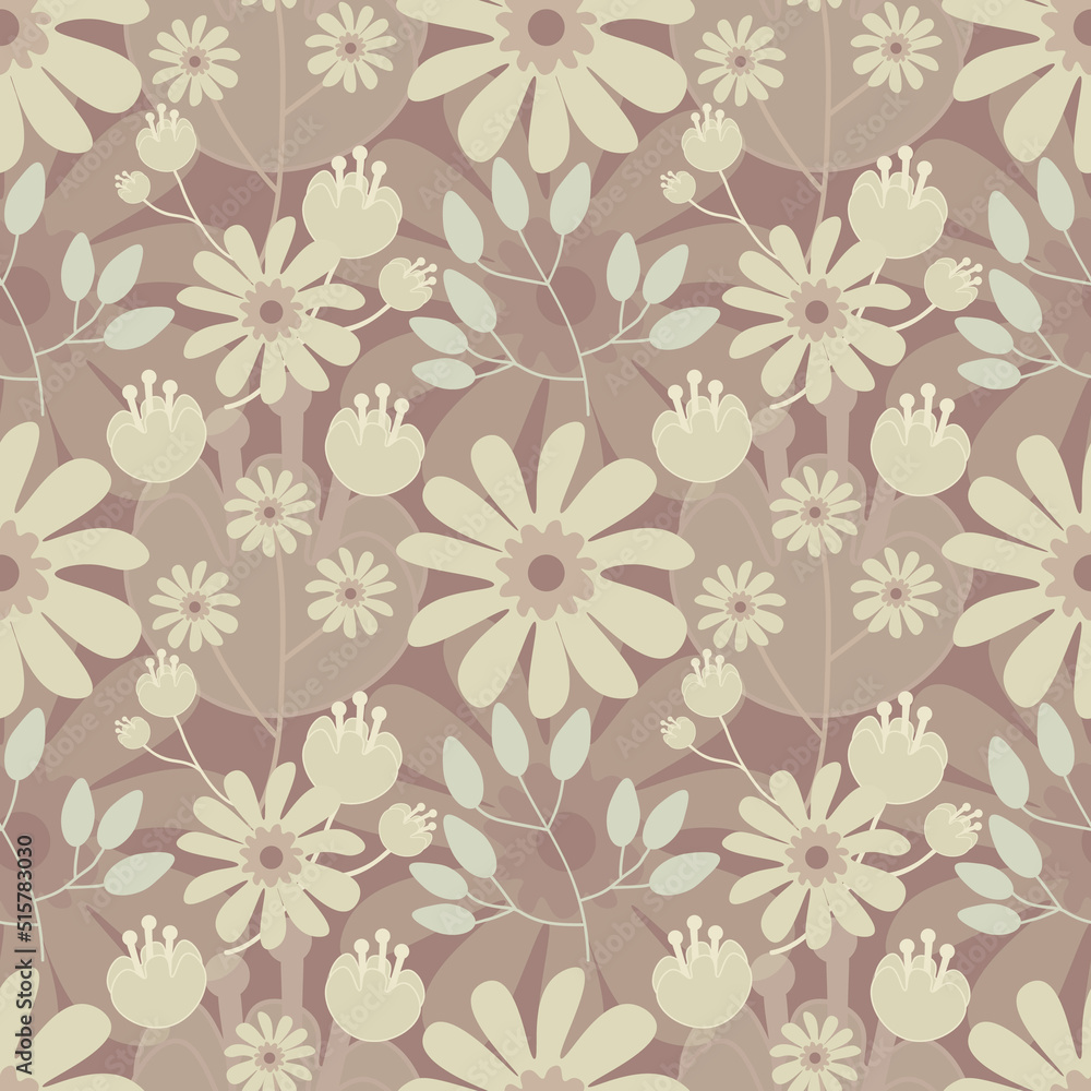 Flowers seamless pattern, vector illustration background.Great for wrapping paper,fabric for kids and any print art. Flowers seamless pattern, vector illustration background.Great for wrapping paper,fabric for kids and any print art.