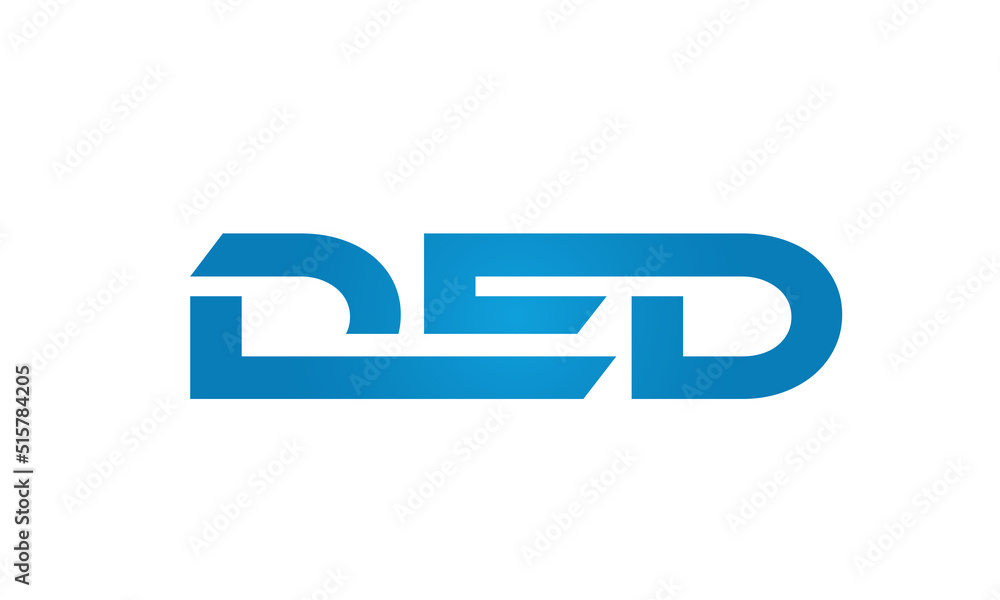 Connected AED Letters logo Design Linked Chain logo Concept Connected AED Letters logo Design Linked Chain logo Concept