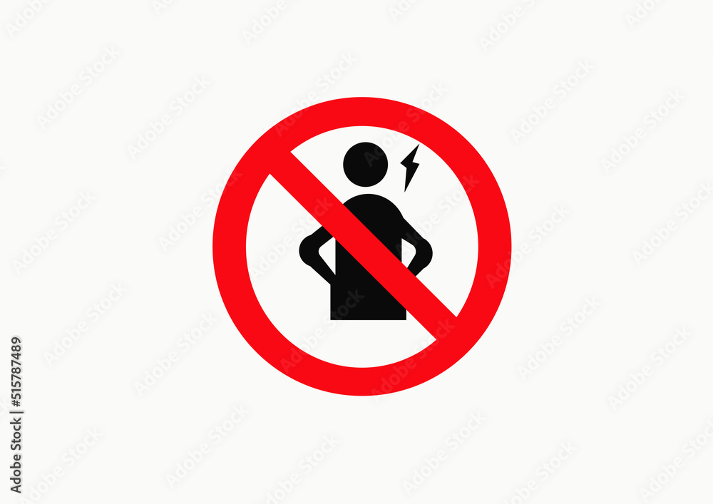 Angry prohibited icon in public area Angry prohibited icon in public area