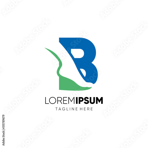 Letter B Foot Care or Ankle Logo Design Vector Icon Graphic Emblem Illustration