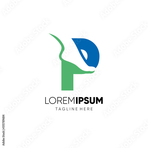 Letter P Foot Care or Ankle Logo Design Vector Icon Graphic Emblem Illustration