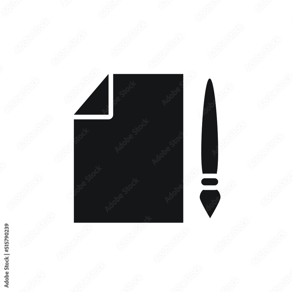Paper document and paint brush icon design. vector illustration Paper document and paint brush icon design. vector illustration