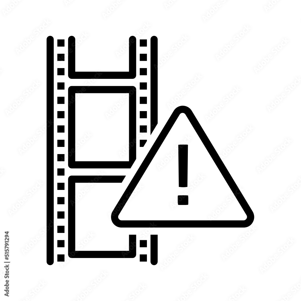 Black line icon for Video error Black line icon for Video error