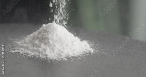 Cooking soda sodium falls on a hill of soda