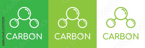 Carbon dioxide molecule pop art style green vector banner. CO2 chemical element linear style vector icon. Zero carbon emission, CO2 neutral, greenhouse gas emission reduction concept illustration.