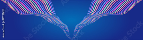 Photos Symmetrical wavy ribbons moving from top to bottom converge abstract texture bac