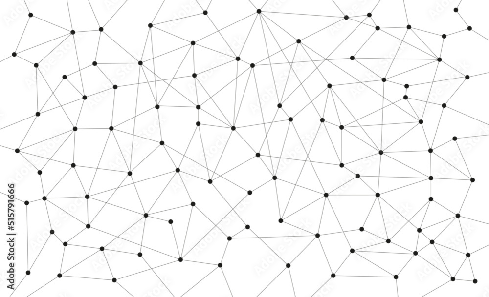 Abstract science network technology connected dots and lines background template. Blockchain linked global digital database graphic vector Abstract science network technology connected dots and lines background template. Blockchain linked global digital database graphic vector