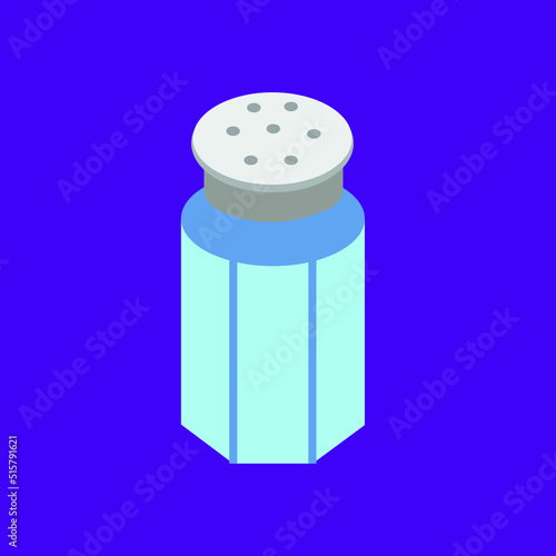 salt shaker on blue background