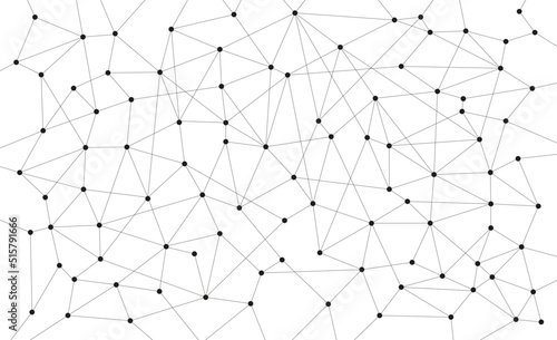 Abstract science network technology connected dots and lines background template. Blockchain linked global digital database graphic vector