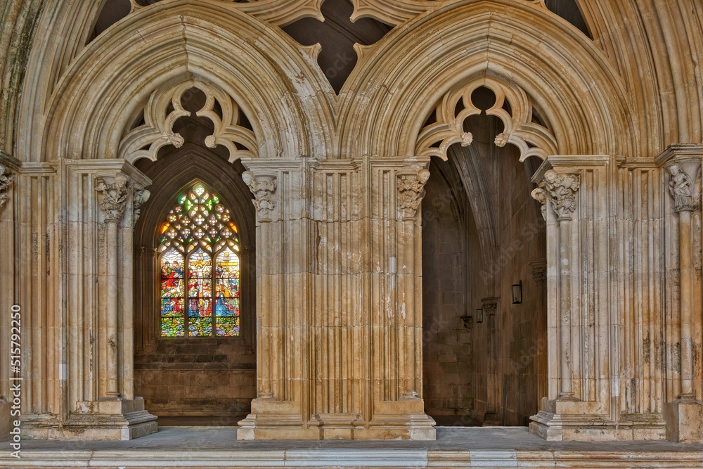the east wall of the Chapterhouse in Batalha monastery, Portugal