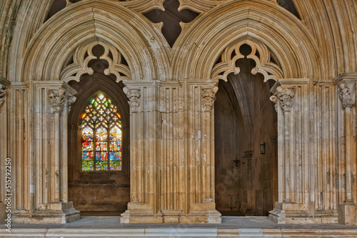 the east wall of the Chapterhouse in Batalha monastery, Portugal