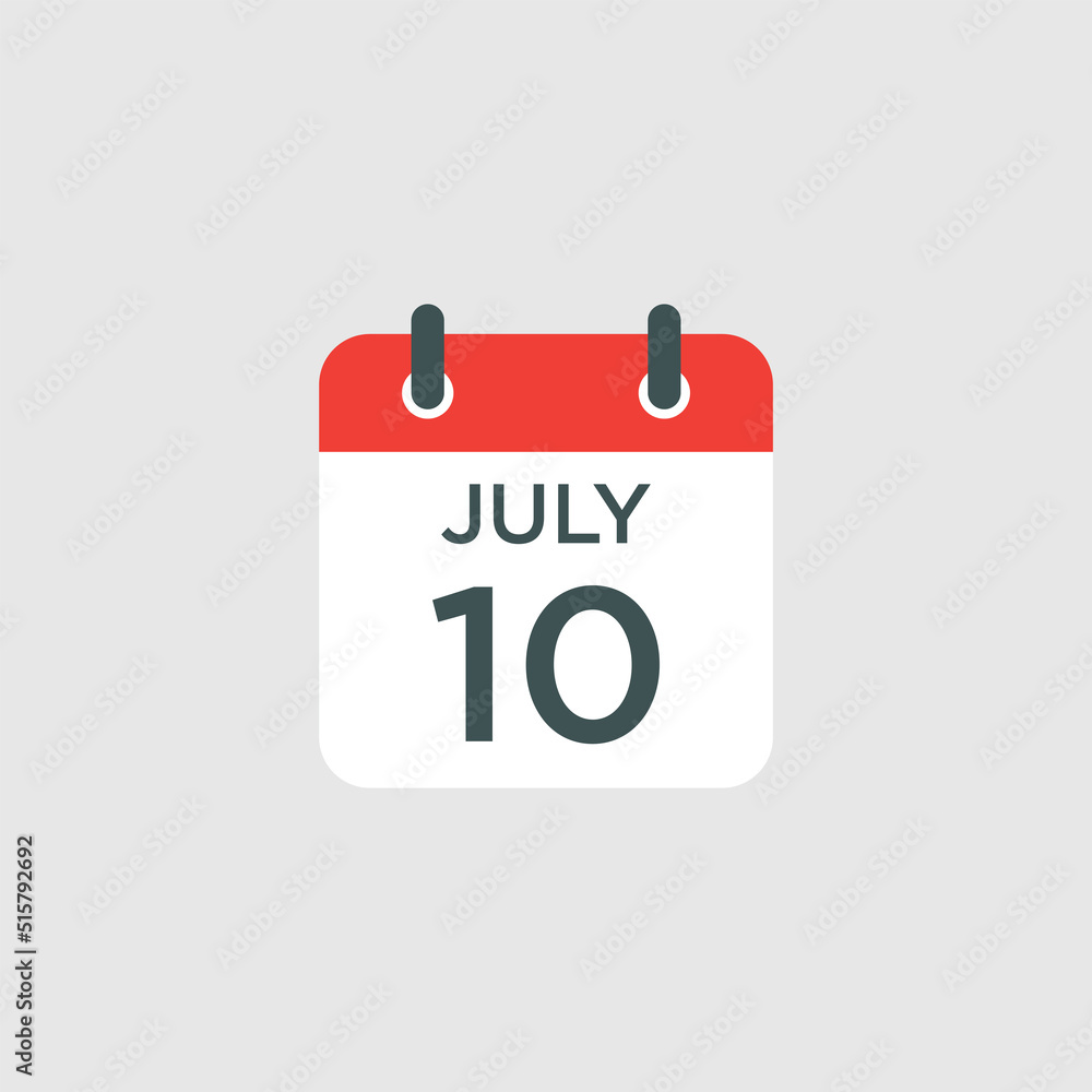 calendar - July 10 icon illustration isolated vector sign symbol calendar - July 10 icon illustration isolated vector sign symbol