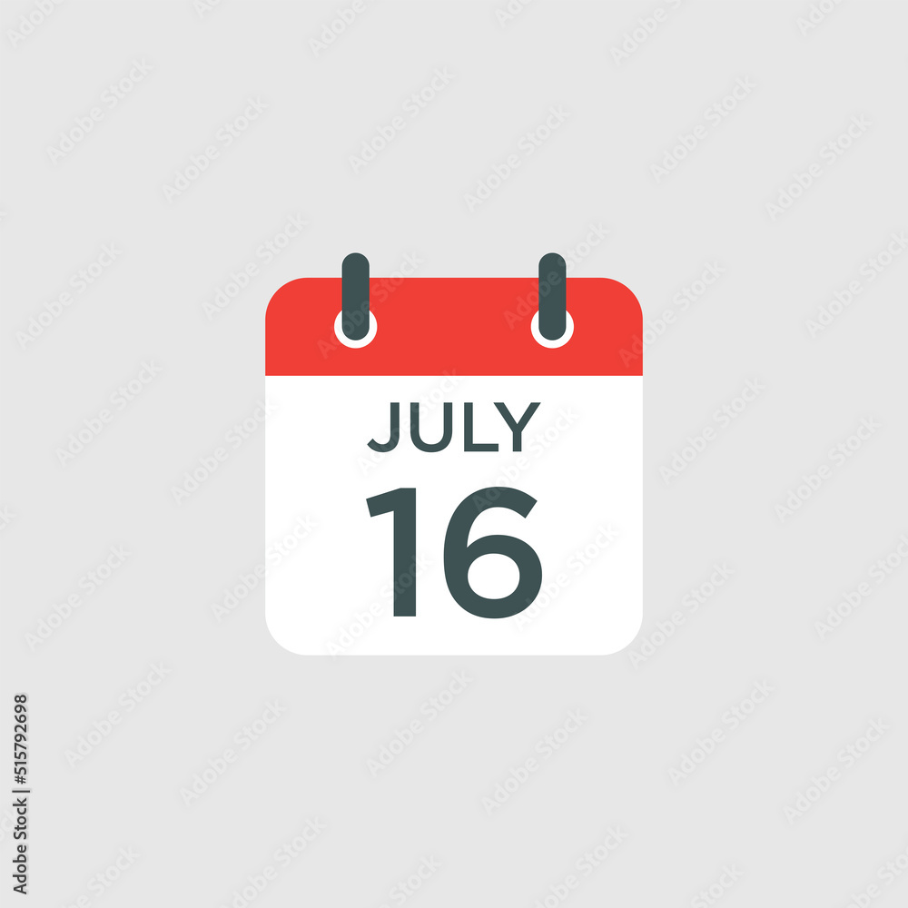 calendar - July 16 icon illustration isolated vector sign symbol calendar - July 16 icon illustration isolated vector sign symbol