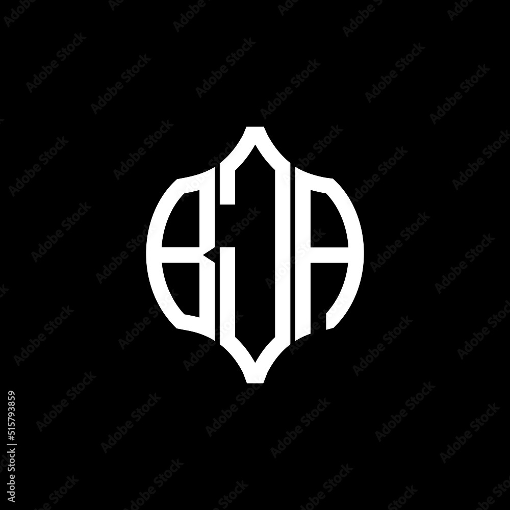 Simbol Bja BJA letter logo. BJA best black background vector image. BJA Monogram ...