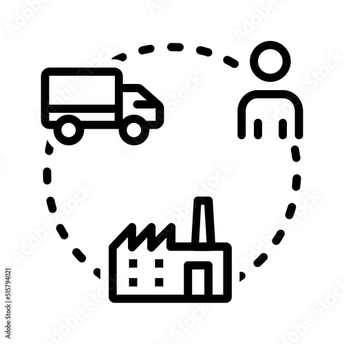 Black line icon for Supply chain