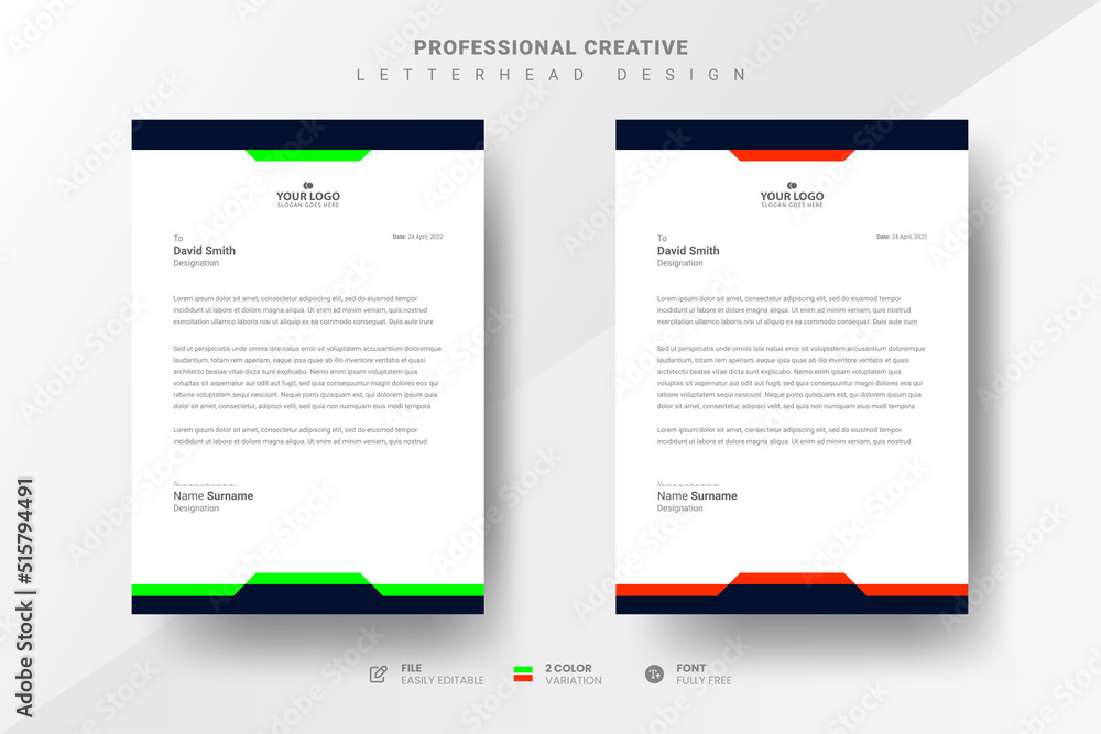 Professional creative letterhead design Professional creative letterhead design