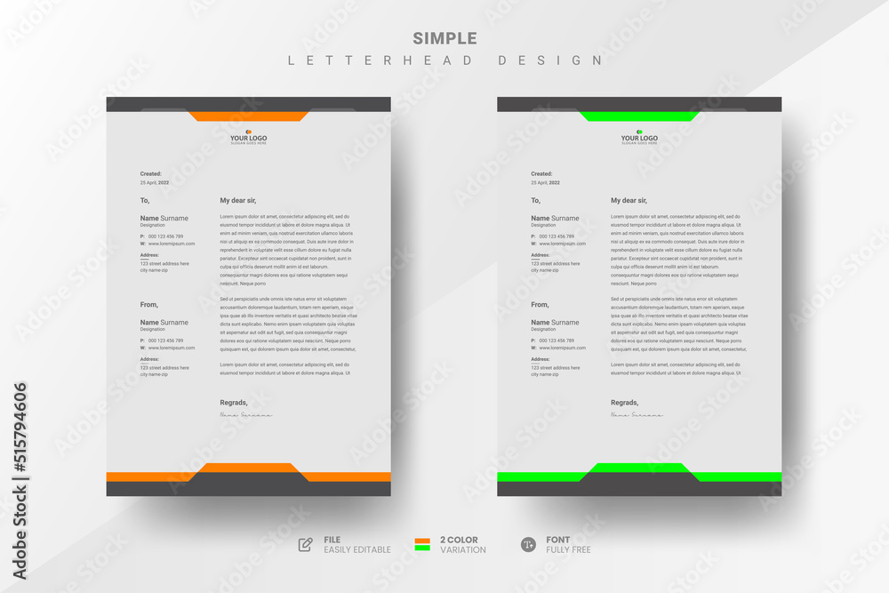 Simple letterhead design Simple letterhead design