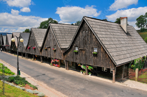 Fototapeta Naklejka Na Ścianę i Meble -  'Twelve Apostles' - houses weavers in village Chelmno Slaskie, Lower Silesian voivodeship, Poland